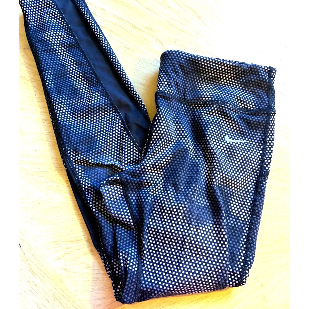NIKE Running Camo Leggings Compression mesh Sheer Dri Fit Women’s L Checkered